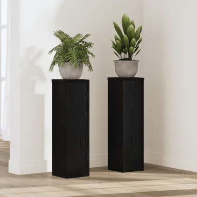 Suporturi Plante Stejar Negru 17x17x60 cm | 2 buc