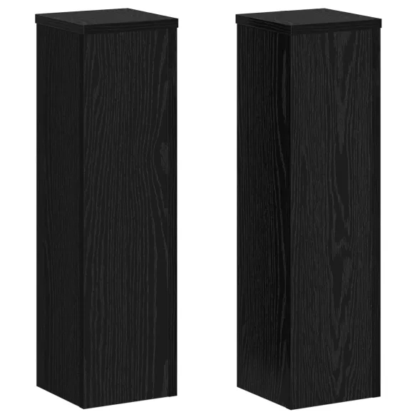Suporturi Plante Stejar Negru 17x17x60 cm | 2 buc