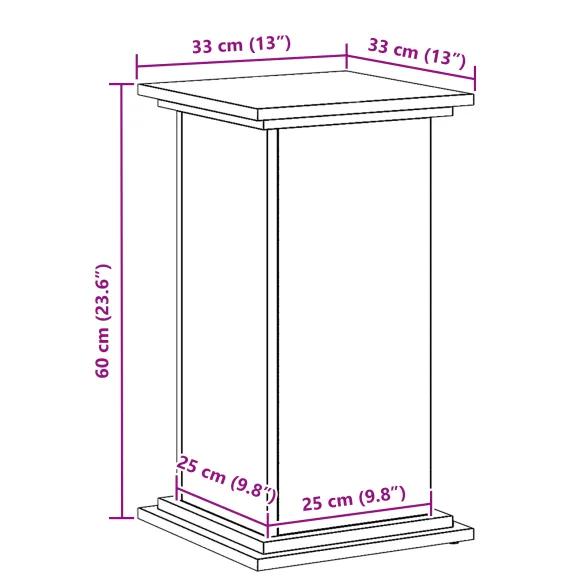 Suport Plante Lemn Stratificat Negru - Interior/Exterior