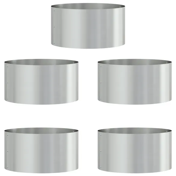 Ghivece Galvanizate Oțel 40cm | Set 5 Bucăți | Livrare Gratuită