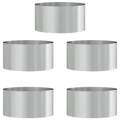 Ghivece Galvanizate Oțel 40cm | Set 5 Bucăți | Livrare Gratuită