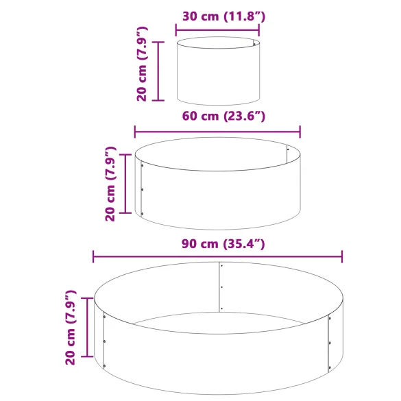 Ghiveci Metalic Ø 90 cm Oțel Galvanizat | Livrare Gratuită