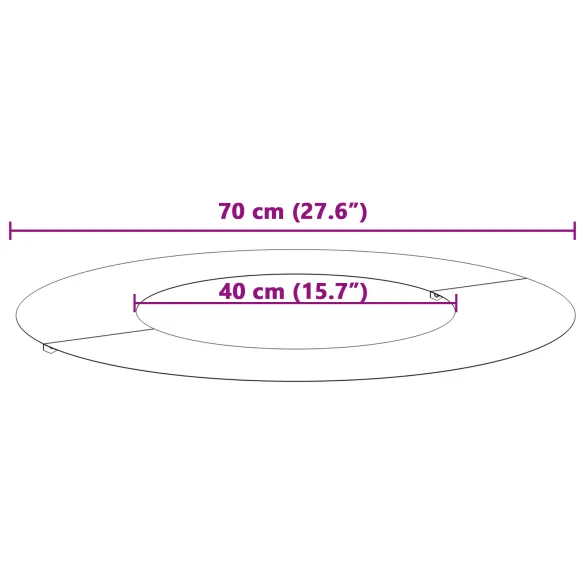Ring Metalic Ghiveci Negru 70 cm | Livrare Gratuita