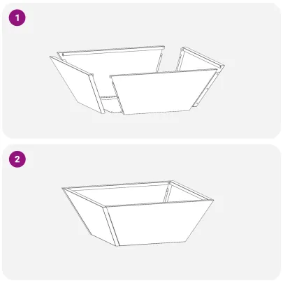 Ghiveci Metalic Oțel Inoxidabil 40x40x15 cm - Decor Plantă