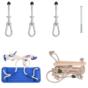 Leagăn cu scară din frânghie pentru copii - Albastru PE | Distracție sigură