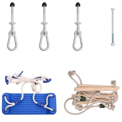 Leagăn cu scară din frânghie pentru copii - Albastru PE | Distracție sigură