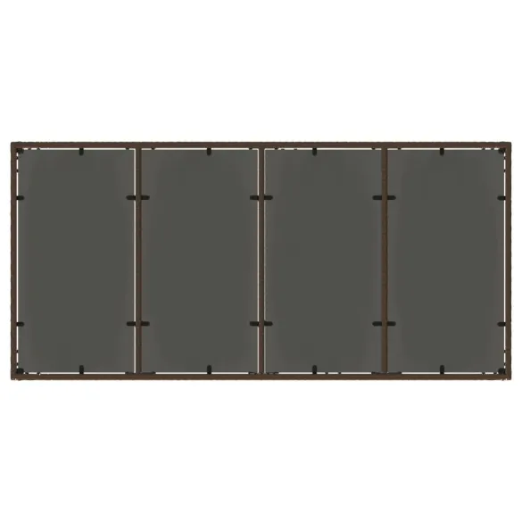 Masă Grădină Ratan cu Sticlă Maro 190x90 cm | Livrare Gratuită