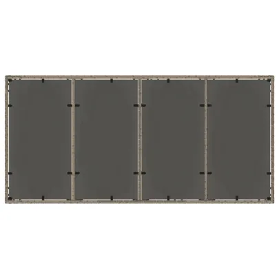 Masă Grădină Sticlă Gri - Poliratan Rezistent - Livrare Gratuită