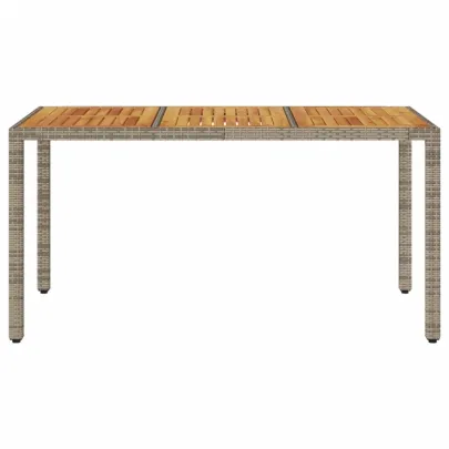 Masă Grădină Lemn Acacia - 150x90 cm, Poliratan | Livrare Gratuită