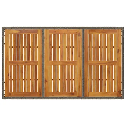 Masă Grădină Lemn Acacia - 150x90 cm, Poliratan | Livrare Gratuită