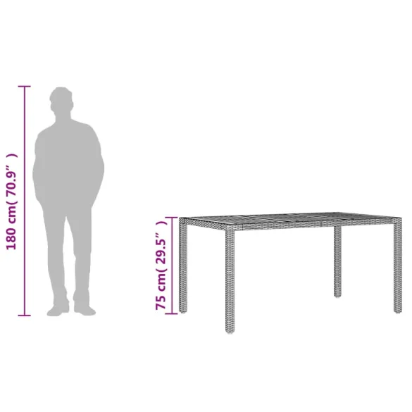 Masă Grădină Lemn Acacia 150x90 cm Negru | Livrare Gratuită