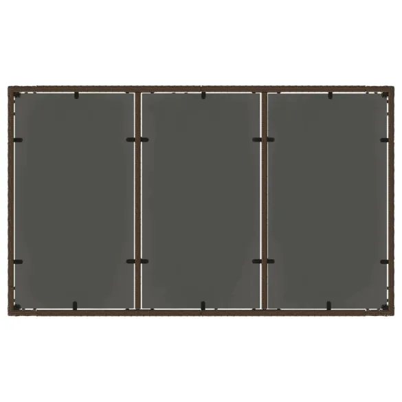 Masă Grădină Sticlă Maro 150x90 cm - Poliratan Durabil