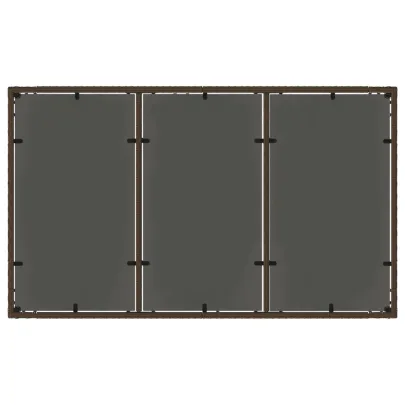Masă Grădină Sticlă Maro 150x90 cm - Poliratan Durabil