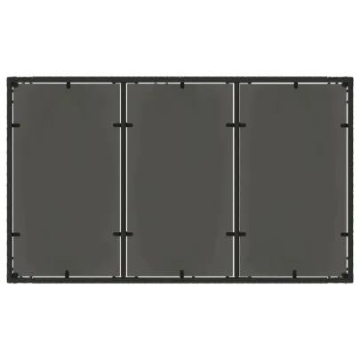 Masă Grădină Sticlă și Poliratan - Negru | Livrare Gratuită