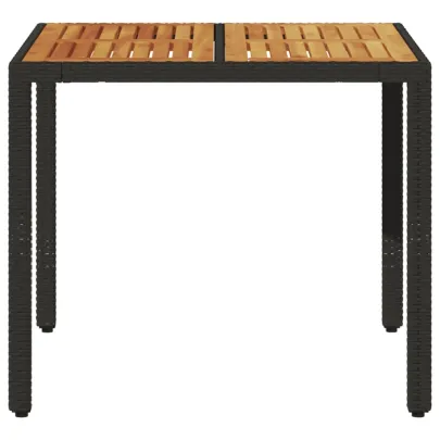 Masă Grădină Lemn Acacia 90x90 cm Negru - Livrare Gratuită