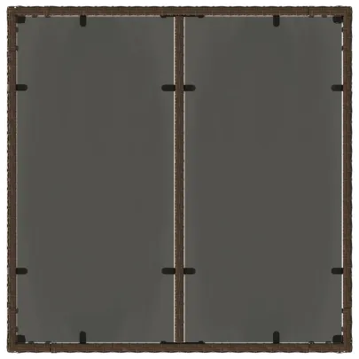 Masă Grădină Sticlă Maro Poliratan - Livrare Gratuită