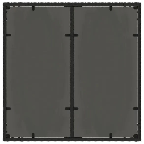 Masă Grădină Sticlă Poliratan Negru | Livrare Gratuită