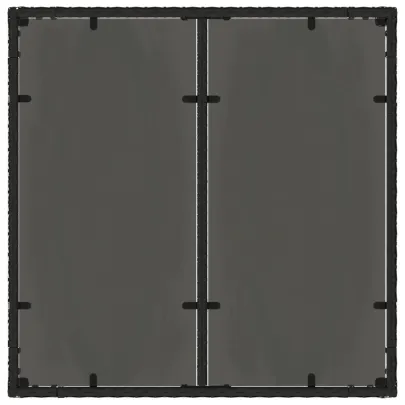 Masă Grădină Sticlă Poliratan Negru | Livrare Gratuită