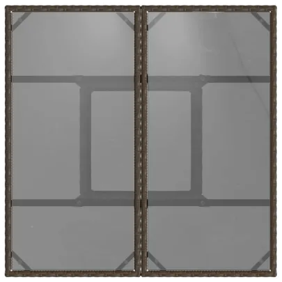 Masă Grădină Sticlă Maro 80x80 cm - Poliratan Durabil