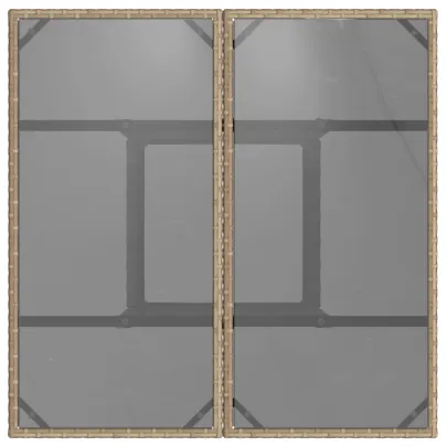 Masă Grădină cu Sticlă - Bej Poliratan | Livrare Gratuită