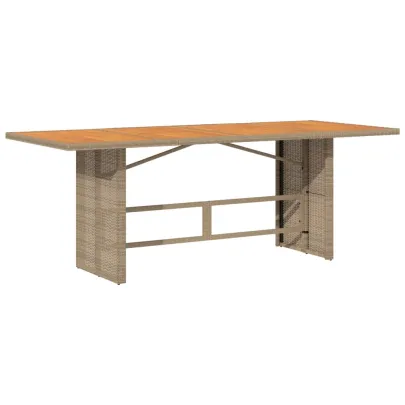 Masă Grădină Lemn Acacia 190x80 cm - Poliratan Rezistent