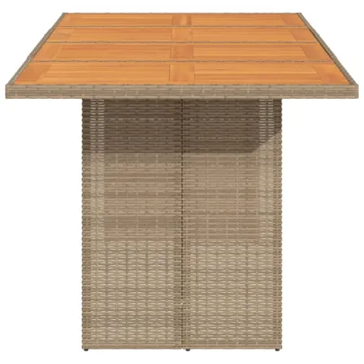 Masă Grădină Lemn Acacia 190x80 cm - Poliratan Rezistent