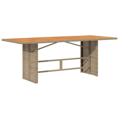 Masă Grădină Lemn Acacia 190x80 cm - Poliratan Rezistent