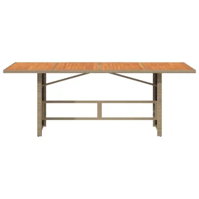 Masă Grădină Lemn Acacia 190x80 cm - Poliratan Rezistent