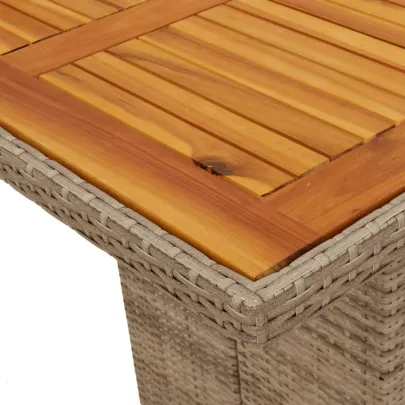 Masă Grădină Lemn Acacia 190x80 cm - Poliratan Rezistent