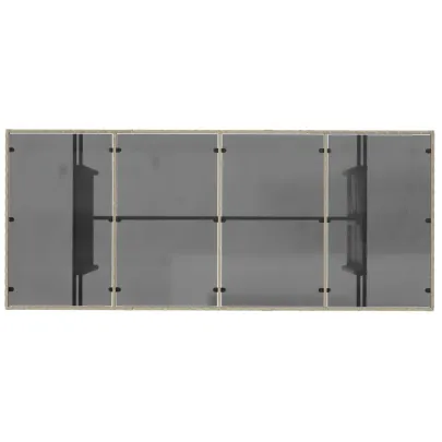 Masă Grădină cu Sticlă Gri | Ratan PE | Livrare Gratuită