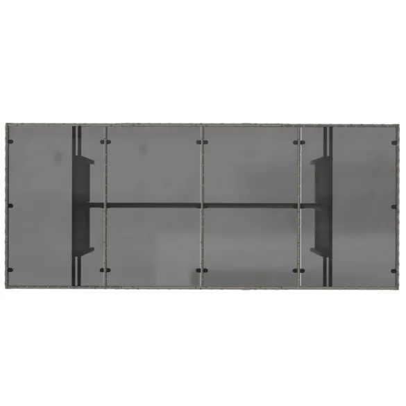 Masă Grădină Sticlă Gri 190x80 cm - Poliratan Rezistent