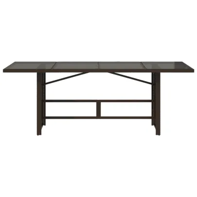 Masă Grădină Sticlă Maro 190x80 cm - Poliratan Durabil