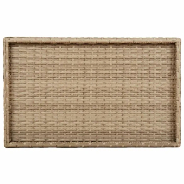 Masă Pliabilă cu Tava Bej pentru Exterior - Poliratan