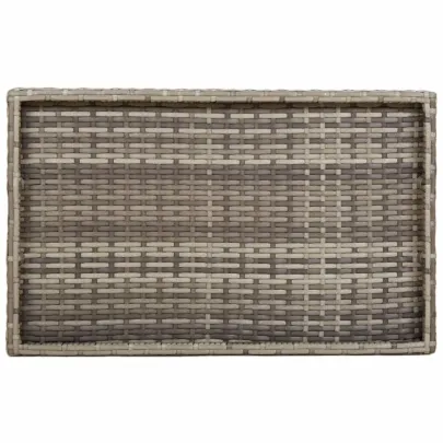 Masă Pliabilă Exterior cu Tava - Gri, Poliratan Durabil