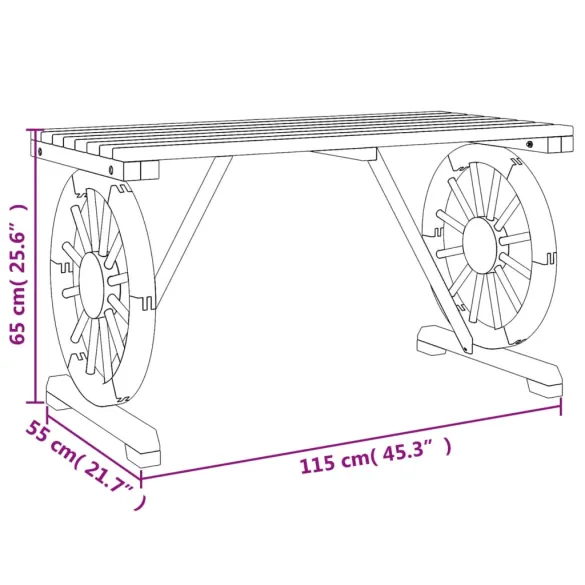 Masă Grădină Lemn Masiv Brad - 115x55x65 cm | Livrare Gratuită Masă Grădină Lemn Masiv Brad - 115x55x65 cm | Livrare Gratuită