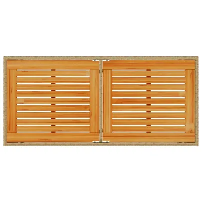 Masă Grădină Lemn Acacia - Poliratan - Livrare Gratuită