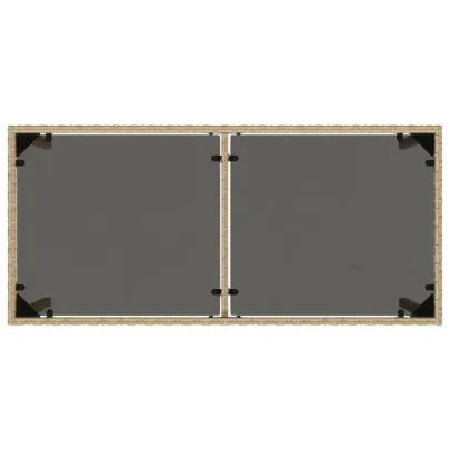 Masă Grădină Sticlă Bej - Poliratan Durabil - Livrare Gratuită