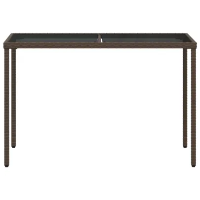 Masă Grădină Blat Sticlă - Maro - Livrare Gratuită