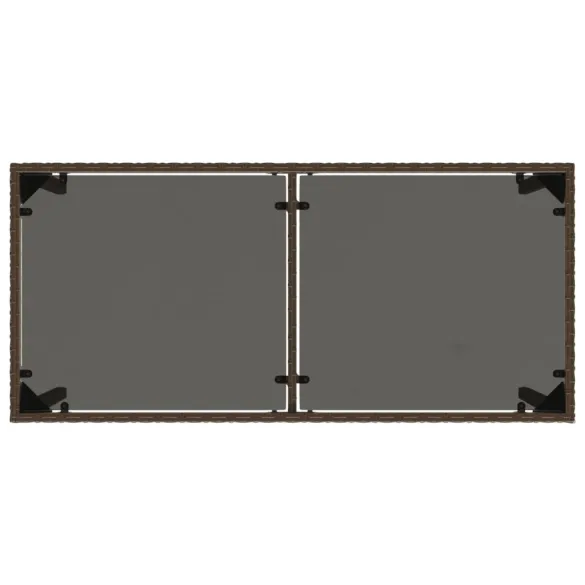 Masă Grădină Blat Sticlă - Maro - Livrare Gratuită