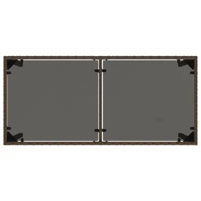 Masă Grădină Blat Sticlă - Maro - Livrare Gratuită