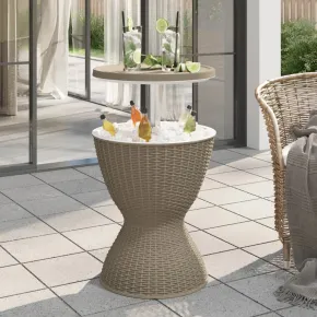 Masă Răcitor Gheață 3 în 1 - Exterior, Maro Deschis