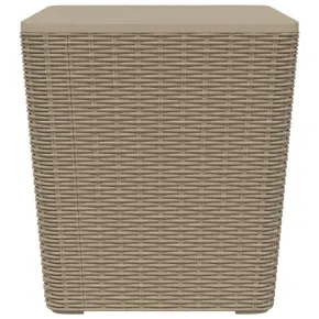 Masă Grădină cu Capac Detașabil - Maro Deschis - Polipropilenă 2