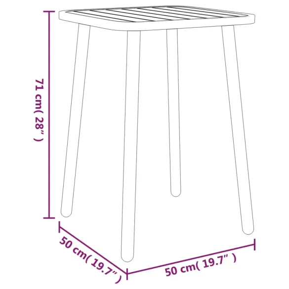 Masă Grădină Oțel Antracit 50x50 cm - Livrare Gratuită Masă Grădină Oțel Antracit 50x50 cm - Livrare Gratuită