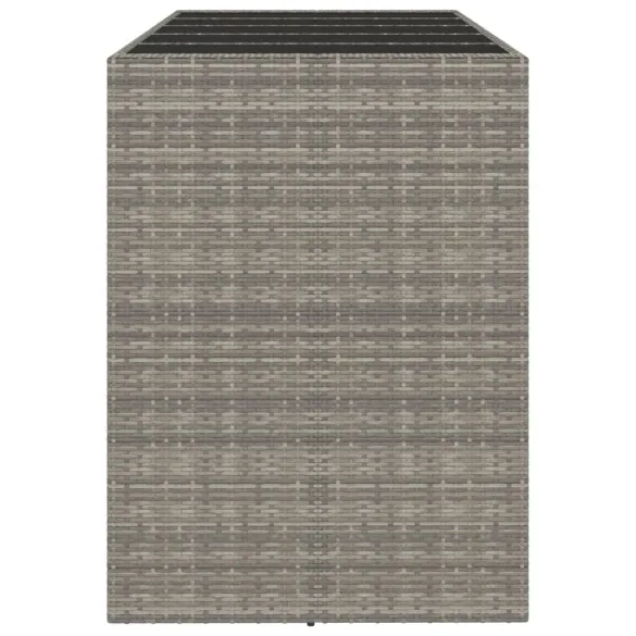 Masă Bar Exterior din Poliratan cu Sticlă - 185x80 cm