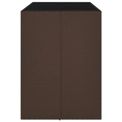 Masă de bar cu blat sticlă și ratan - Livrare gratuită