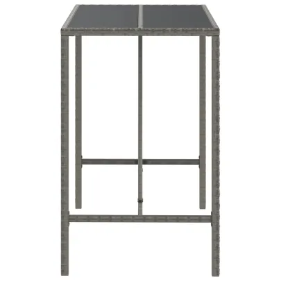 Masă de bar exterior cu blat sticlă gri - Livrare gratuită