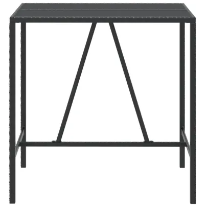 Masă de Bar Exterior cu Sticlă - Negru - Livrare Gratuită