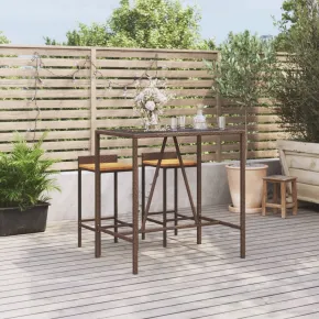 Masă Bar Sticlă Ratan - Mobilier Grădină Terasă | Livrare Gratuită