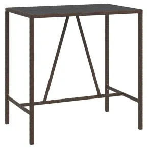 Masă Bar Sticlă Ratan - Mobilier Grădină Terasă | Livrare Gratuită 2