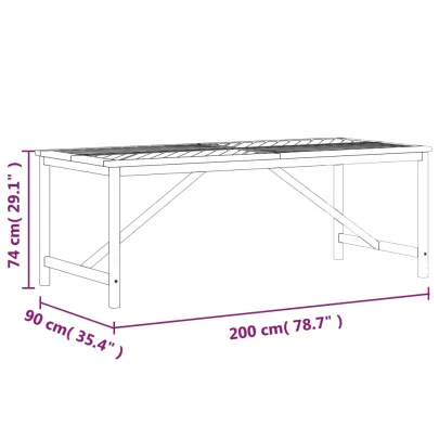 Masă Grădină Lemn Acacia 200x90 cm | Livrare Gratuită
